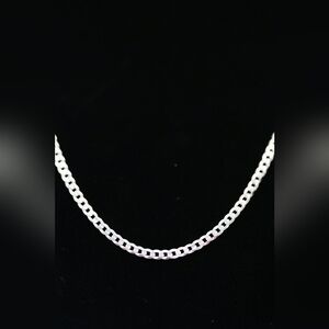 Cuban sterling silver diamond cut chain.